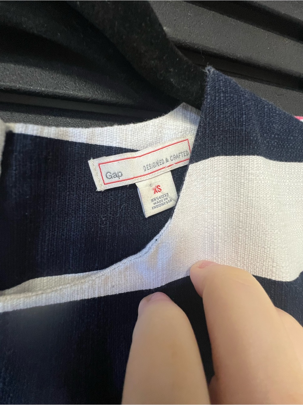 GAP Navy and White Striped Short-Sleeve Top - Picture 3 of 3
